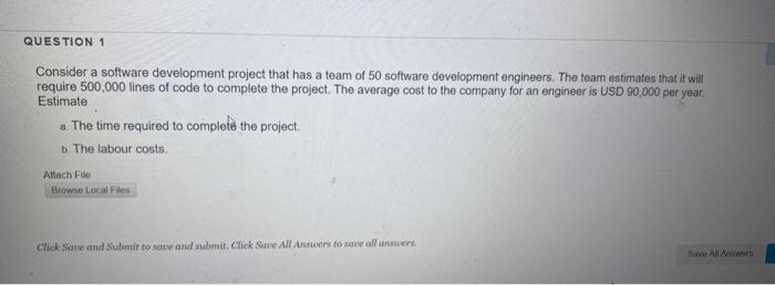 Solved Consider A Software Development Project That Has A | Chegg.com