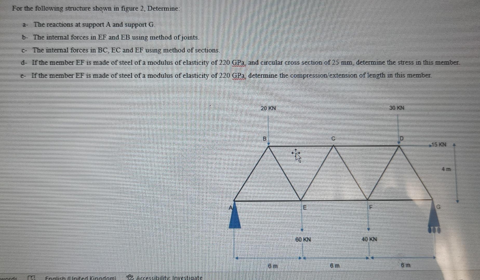 Solved For the following structure shown in figure 2. | Chegg.com