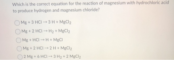 Solved Which is the correct equation for the reaction of | Chegg.com