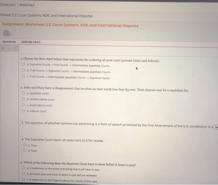 the supreme court is a trial court true or false