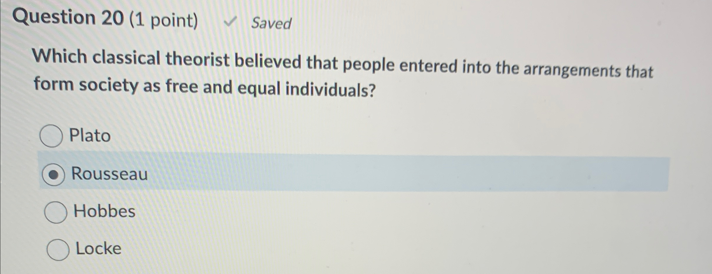 Solved Question 20 (1 ﻿point)SavedWhich classical theorist | Chegg.com