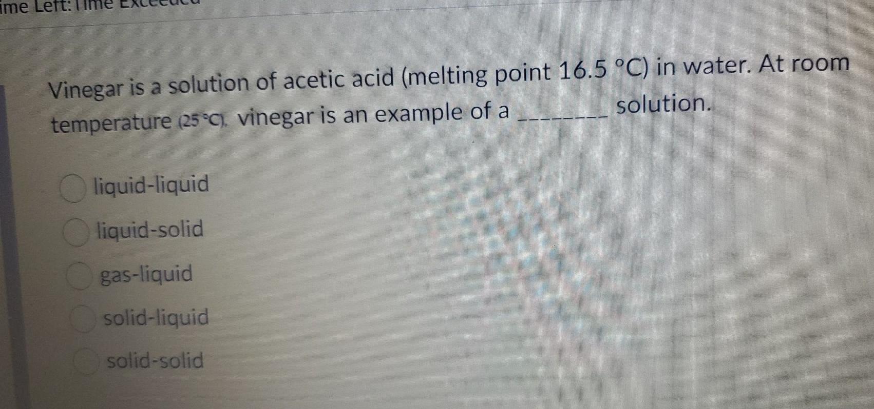 Solved ime Let Vinegar is a solution of acetic acid (melting