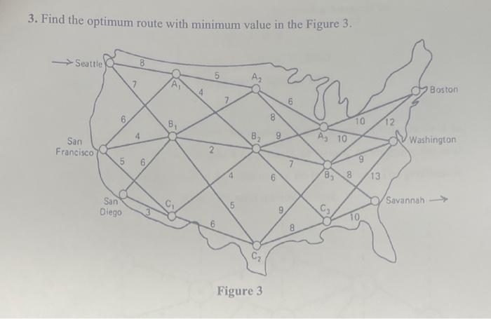 3. Find the optimum route with minimum value in the | Chegg.com
