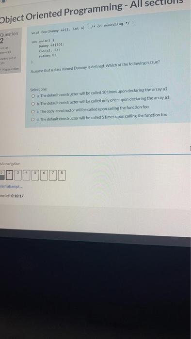 Solved Object Oriented Programming - All Question vold town | Chegg.com