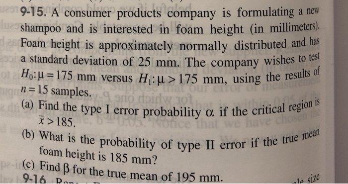 Solved B What Is The Probability Of Type Ii Error If Th Chegg Com