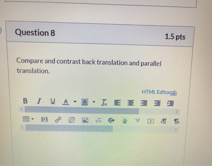Solved Question 8 1.5 pts Compare and contrast back