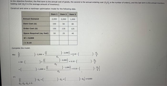 Solved The Economic Order Quantity (EOQ) Model Is A | Chegg.com