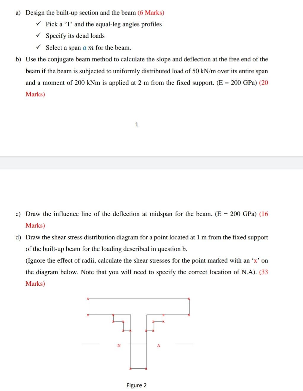 Solved a) Design the built-up section and the beam (6 Marks) | Chegg.com
