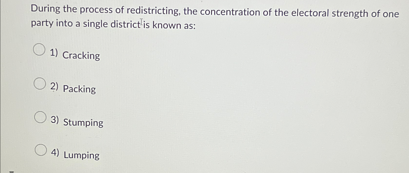 Solved During The Process Of Redistricting, The | Chegg.com