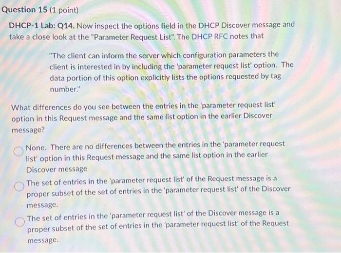 Solved DHCP1 Lab Q13. Transaction ID of the DHCP Request