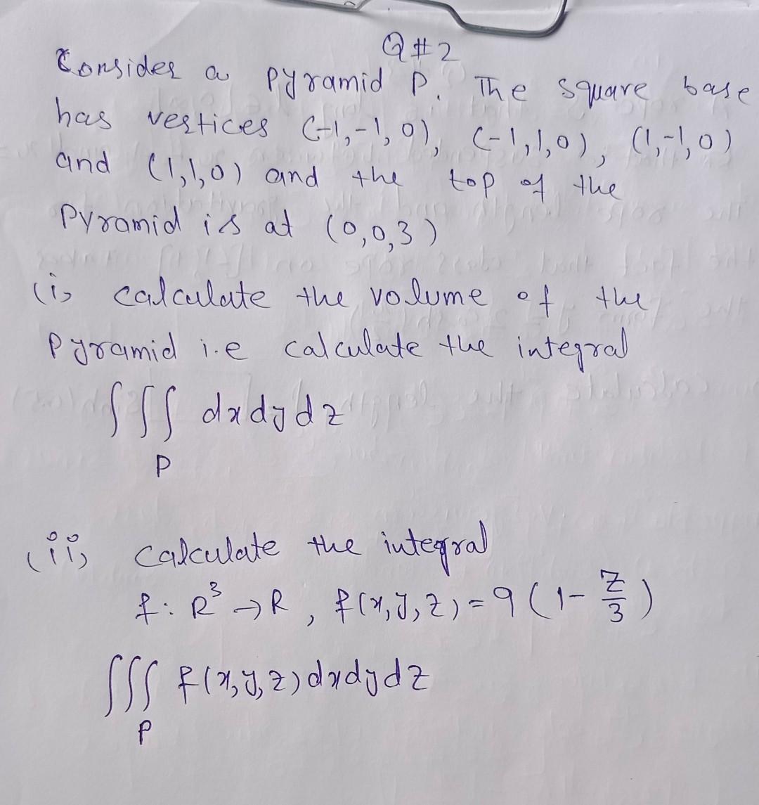 Solved Q #2 Pyramid P. The square base Consides a pyramid P | Chegg.com