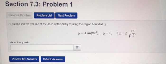 Solved Section 7.3: Problem 1 Previous Problem Problem List | Chegg.com