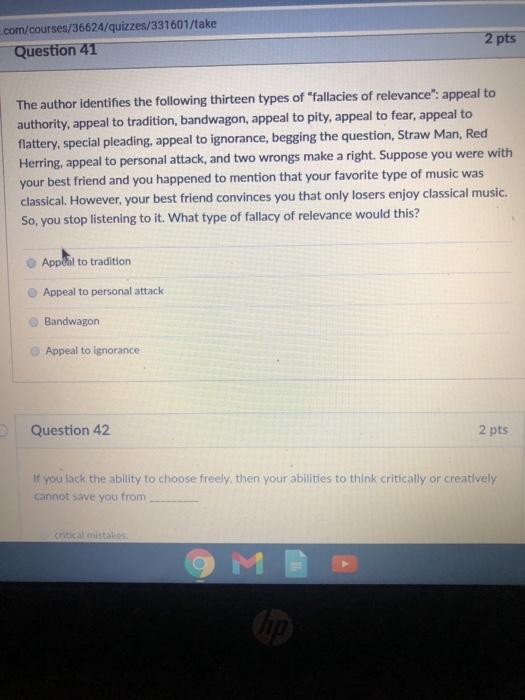 Solved Com Courses Quizzes Take Question 41 Chegg Com