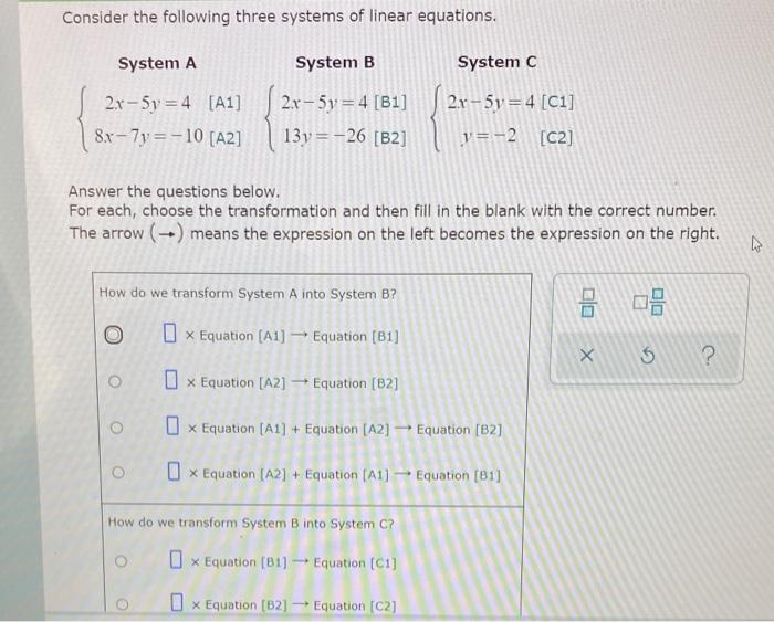 Solved Consider the following three systems of linear | Chegg.com
