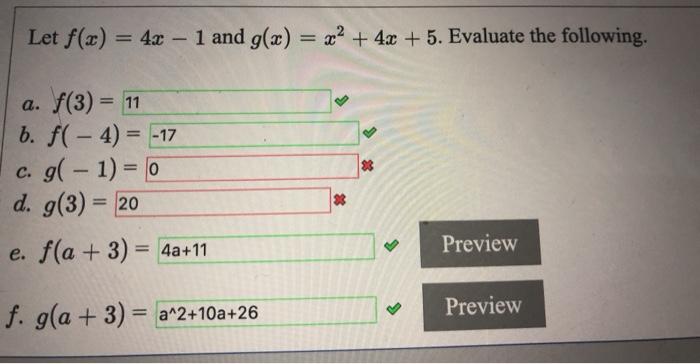 Solved Let F X X 2 And G X 2x 1 Evaluate The Chegg Com