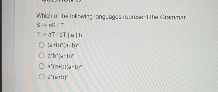 Solved Which of the following languages represent the | Chegg.com