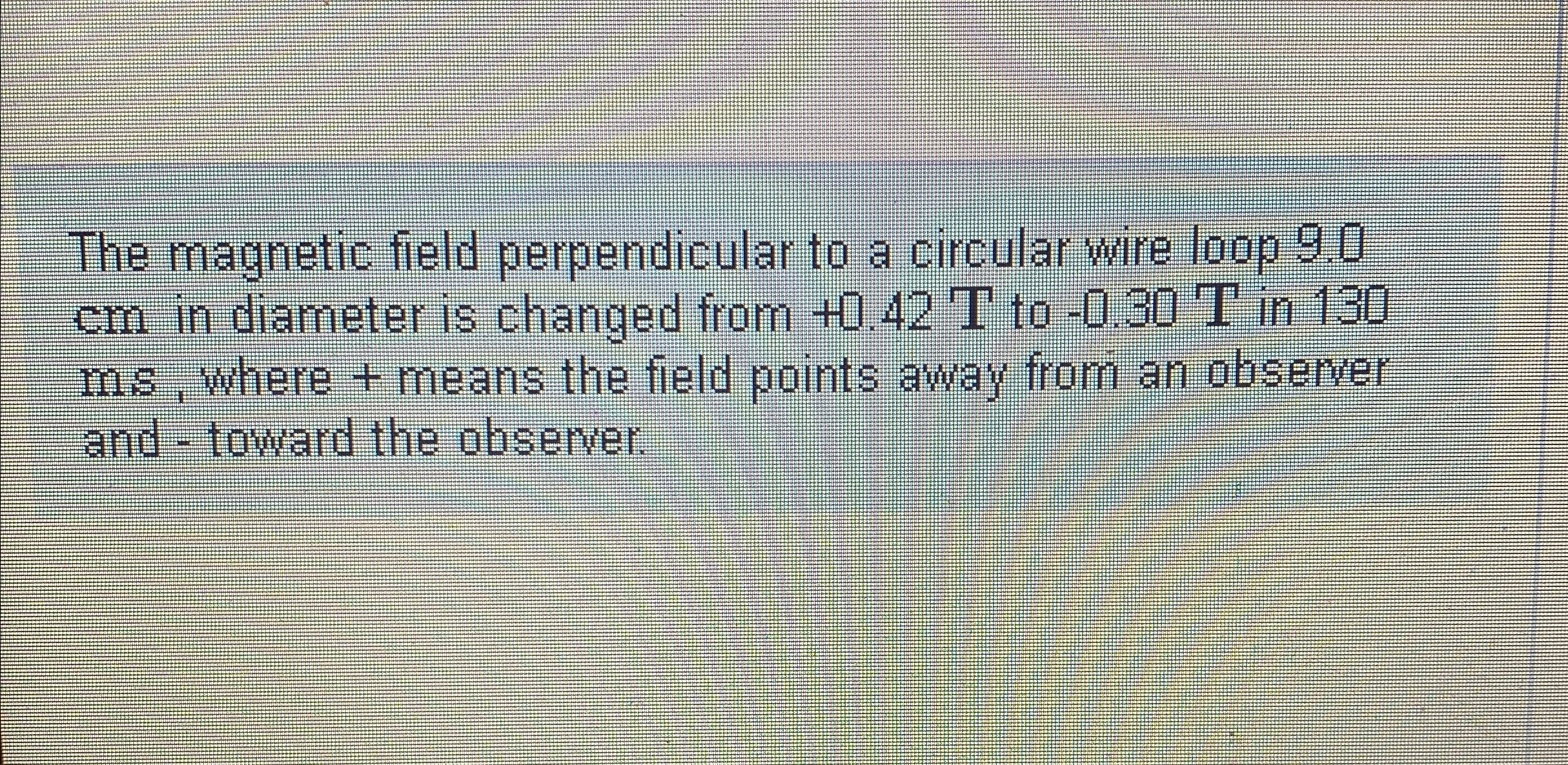 Solved The magnetic field perpendicular to a circular wire | Chegg.com