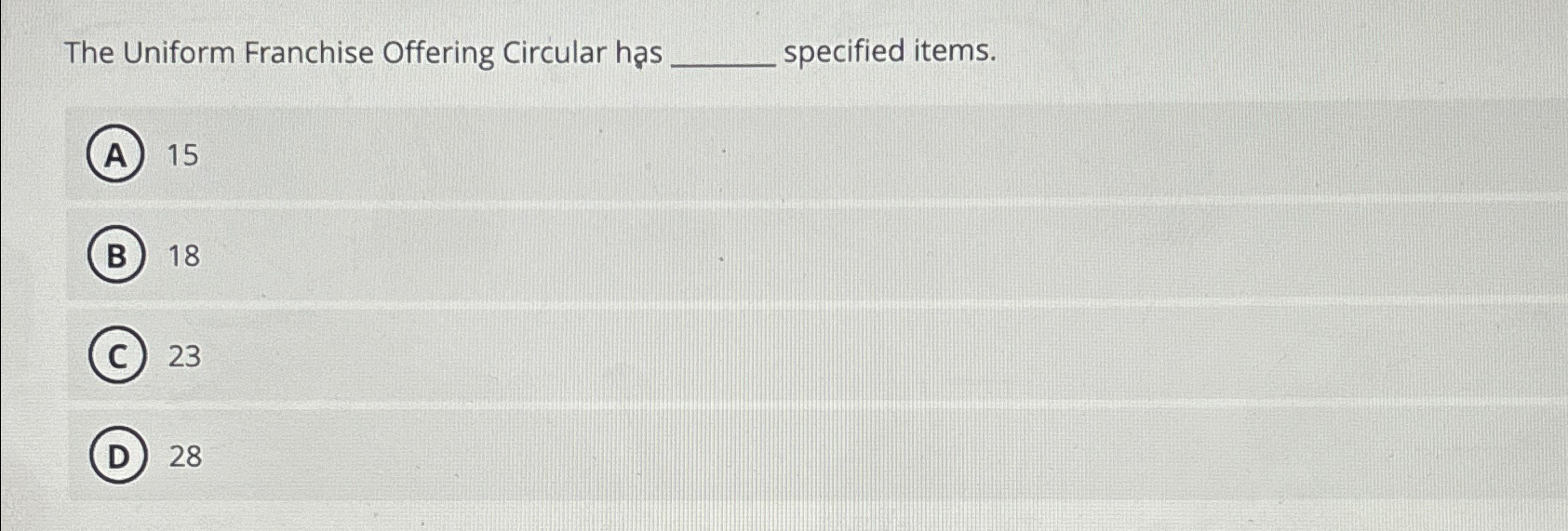 Solved The Uniform Franchise Offering Circular hąs