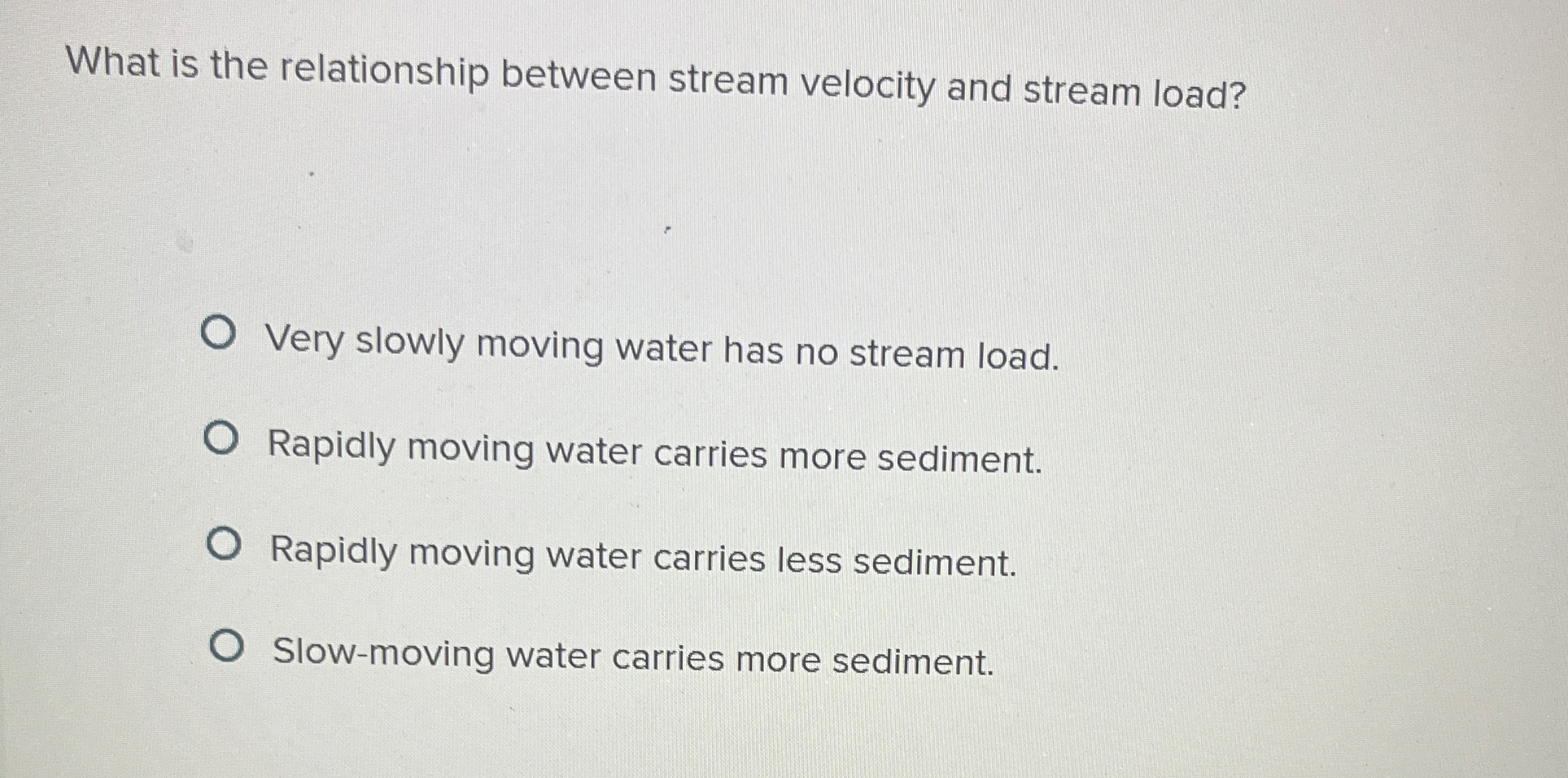 What is the relationship between stream velocity and | Chegg.com