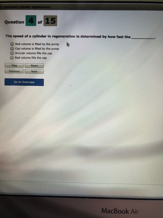 Solved Hydraulic Cylinder Applications Question 4 of 15