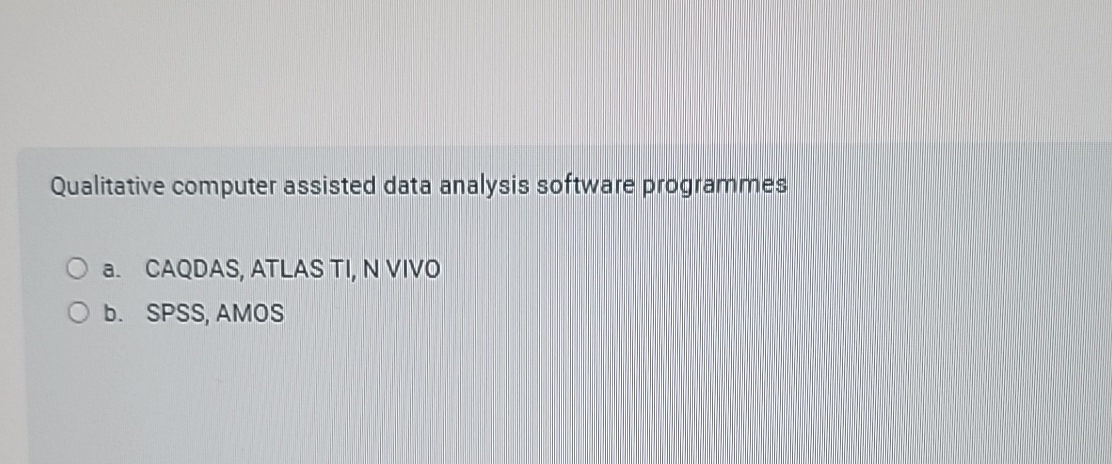 Solved Qualitative computer assisted data analysis software | Chegg.com