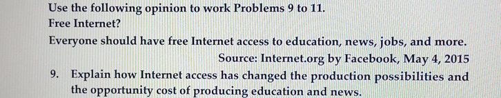 Solved Use the following opinion to work Problems 9 ﻿to | Chegg.com