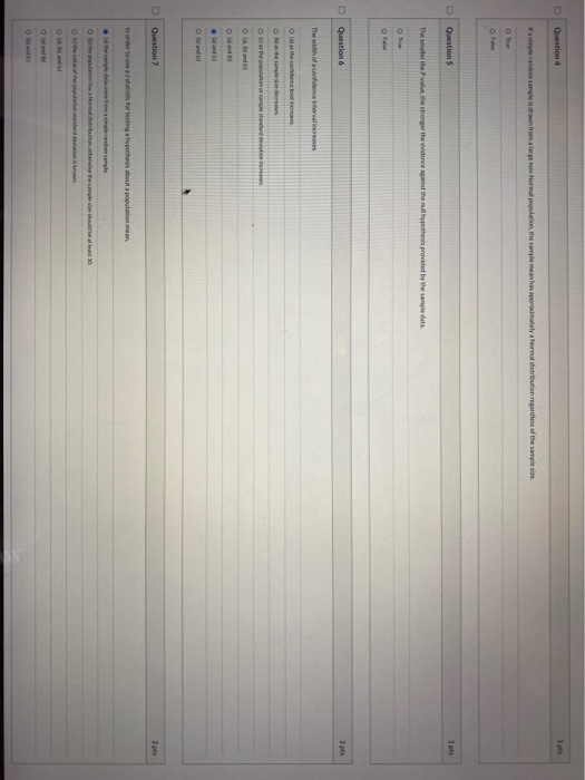 Solved Question 4 a simple random sample is drawn from a | Chegg.com