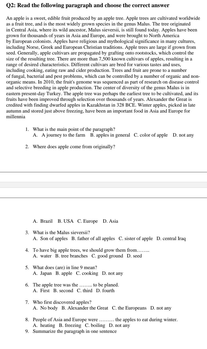 The Domestication of the Apple: Gift from Central Asia