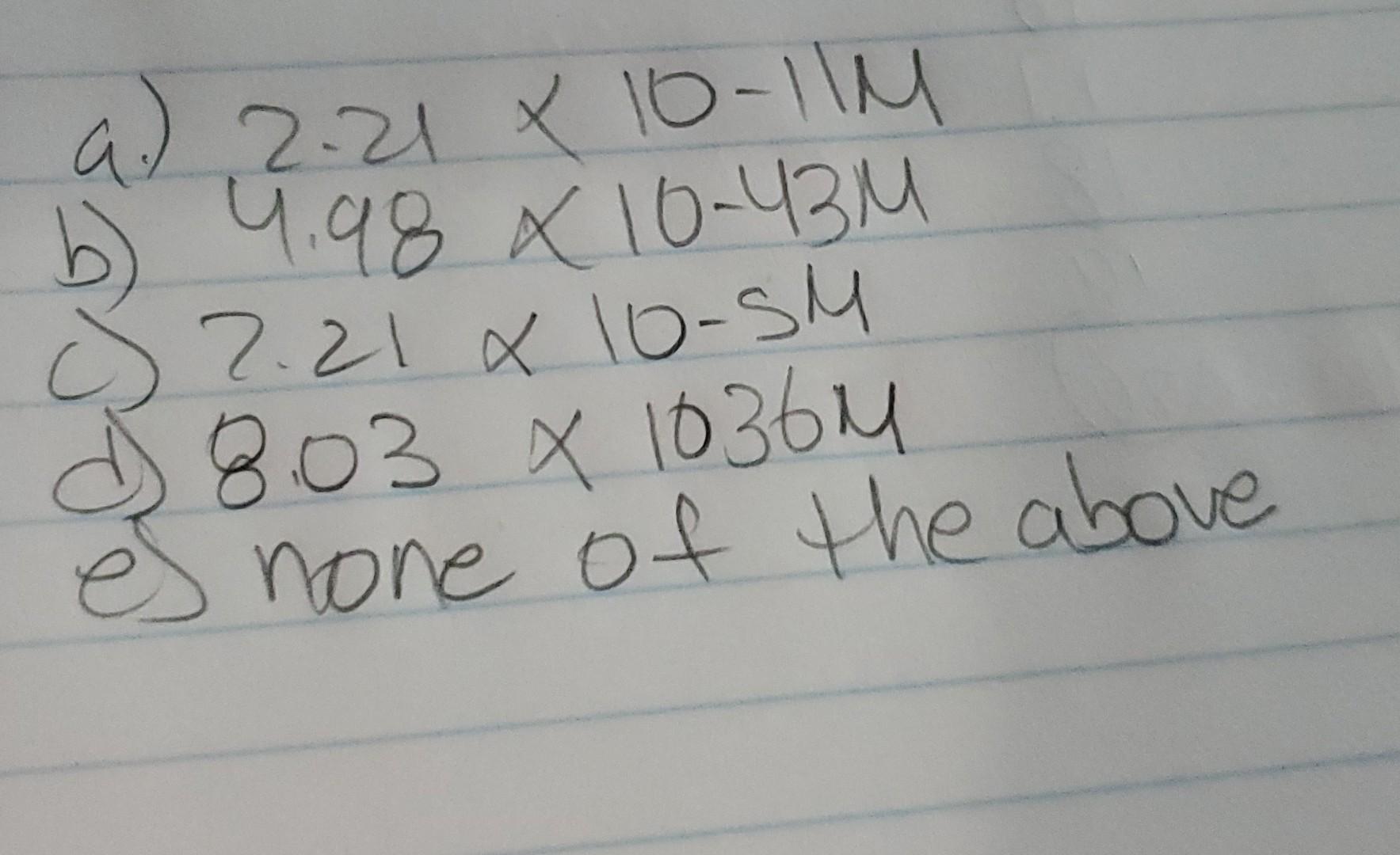 Solved What is the molar concentration of two molecules of a | Chegg.com