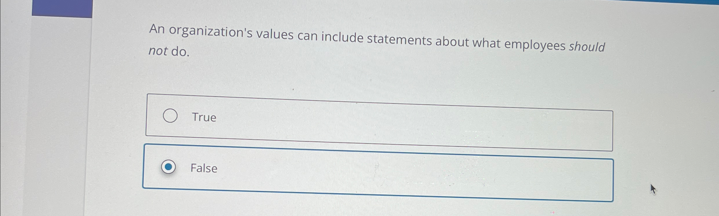 Solved An organization's values can include statements about | Chegg.com
