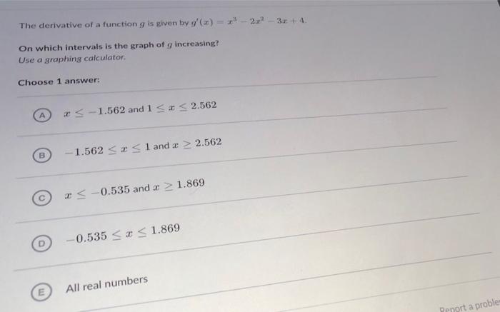 Solved The derivative of a function g is given by g'() = | Chegg.com
