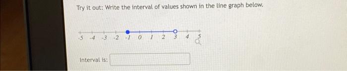 Solved Try it out: Write the interval of values shown in the | Chegg.com