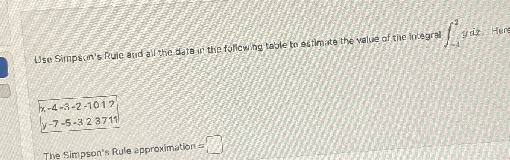 Solved Use Simpson's Rule and all the data in the following | Chegg.com