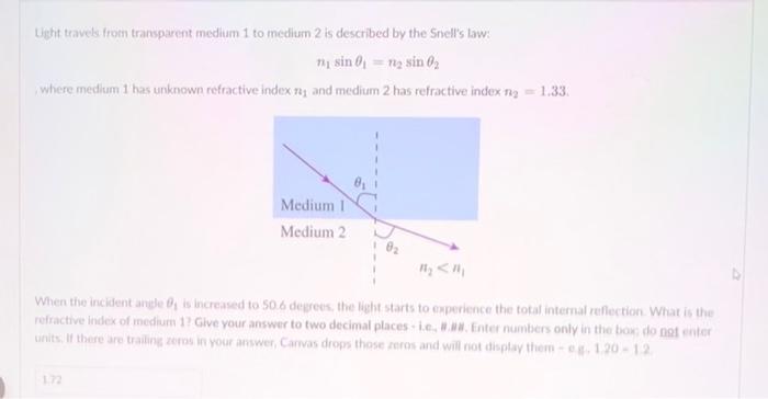 Solved Ught travels from transparent medium 1 to medium 2 is | Chegg.com