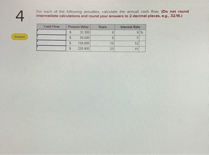 Solved For Each Of The Following Annuities Calculate The 8045