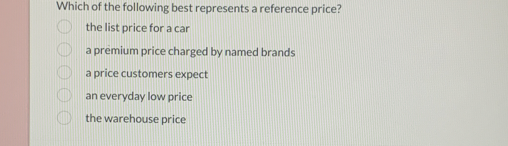 Solved Which of the following best represents a reference | Chegg.com