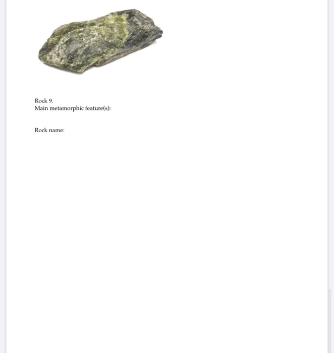Solved Lab 10. Metamorphic Rocks Lab. Lab Manual Chapter 7. | Chegg.com