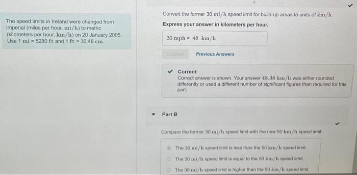 Solved Convert the new 120 km h speed limit for motorways to Chegg