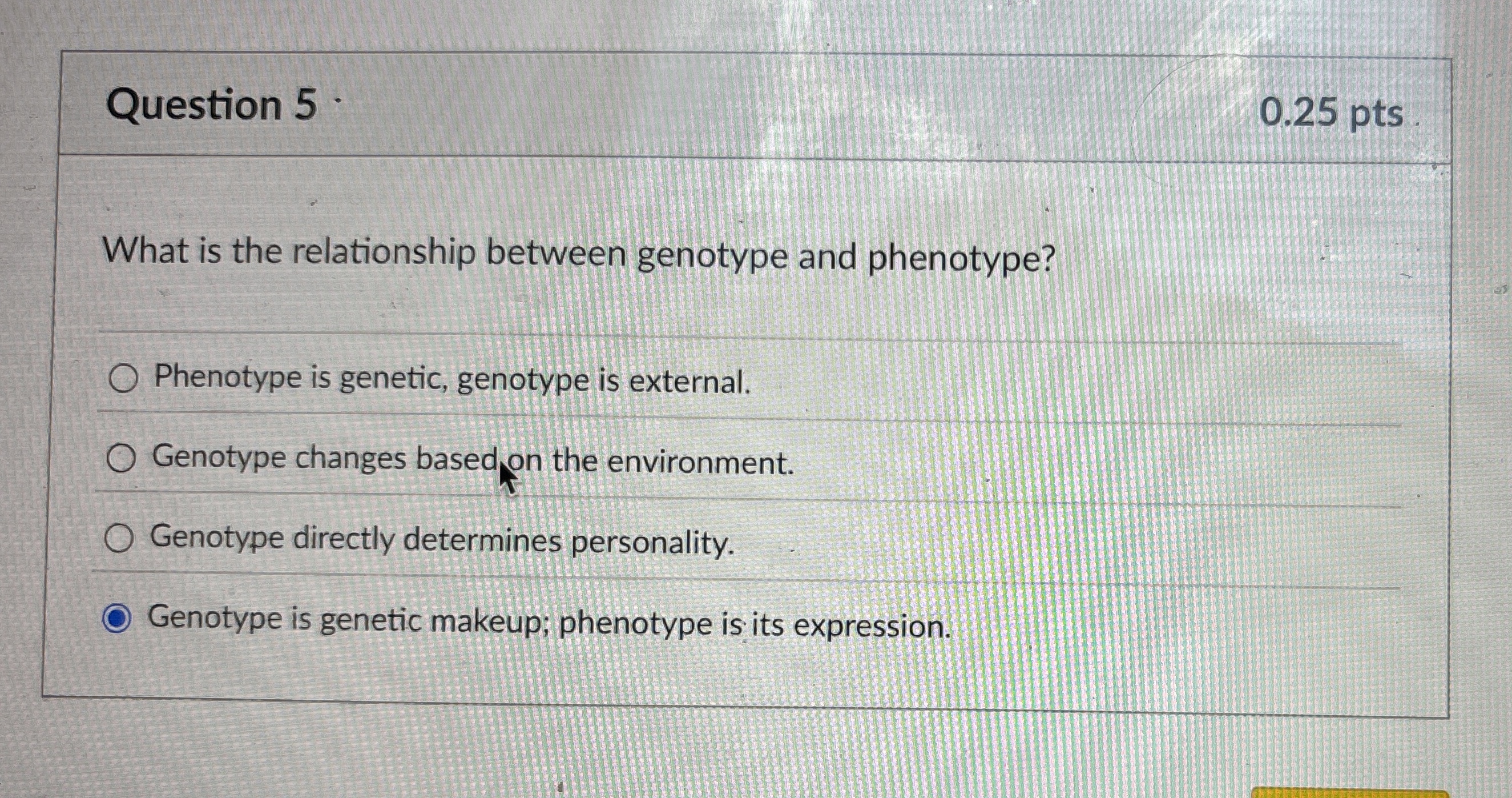 Solved Question 5 -What is the relationship between genotype | Chegg.com