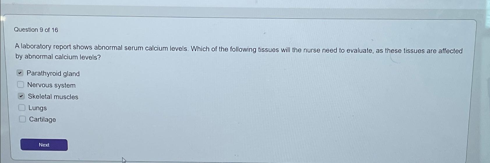 Solved Question 9 ﻿of 16A laboratory report shows abnormal | Chegg.com