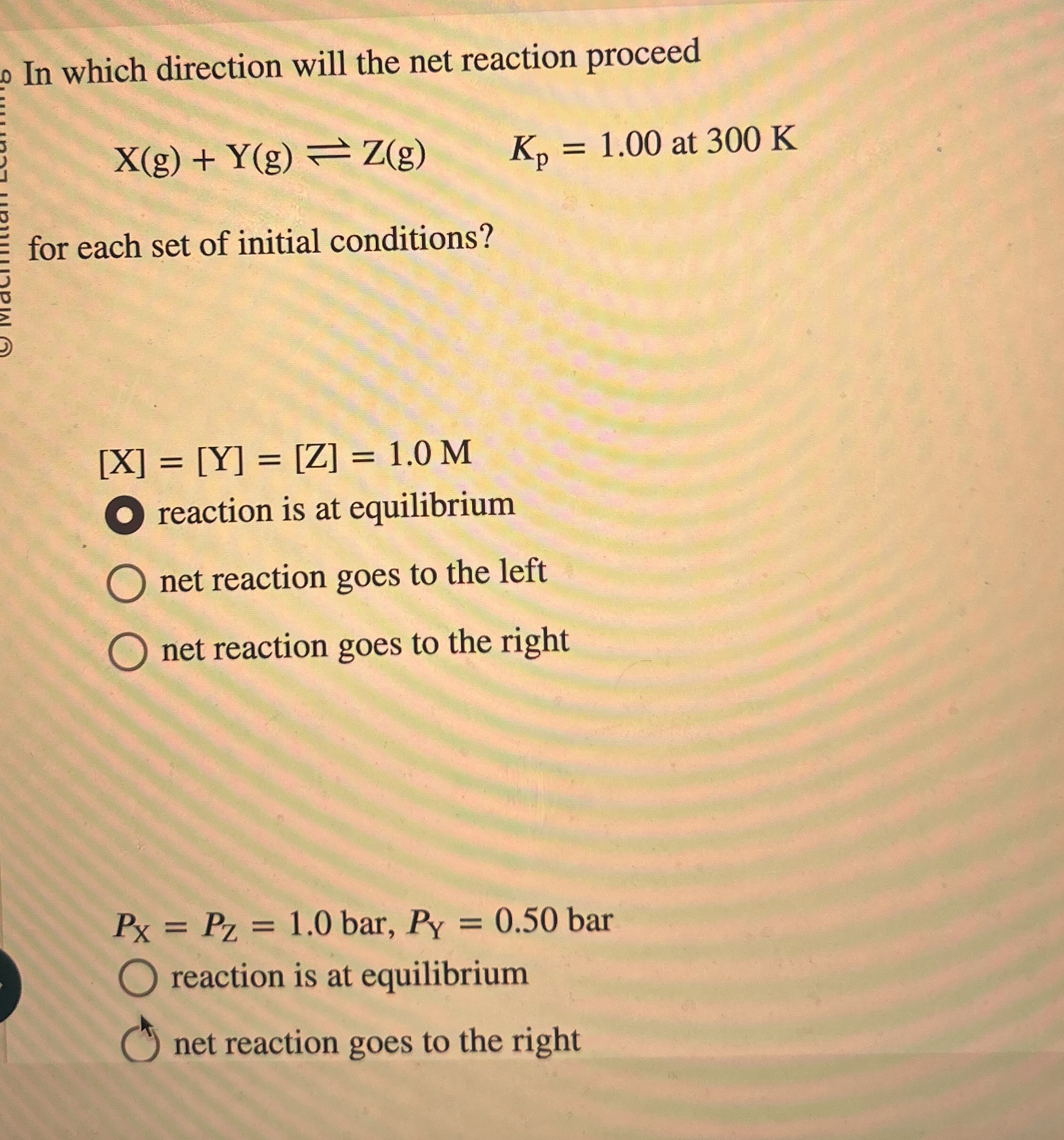 Solved In which direction will the net reaction | Chegg.com