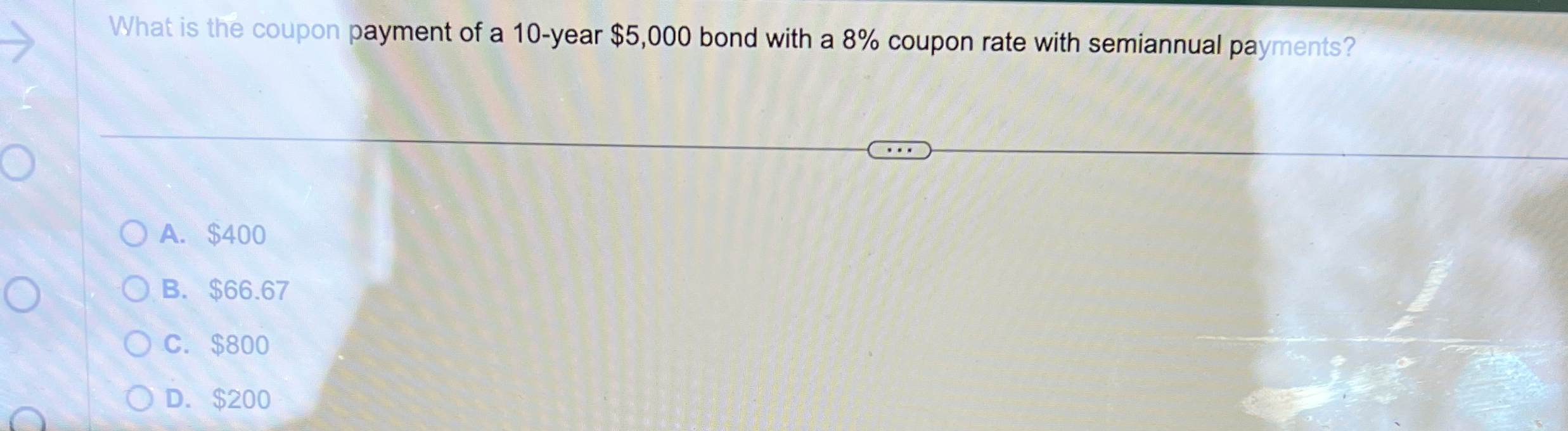 Solved What is the coupon payment of a 10year 5,000 ﻿bond