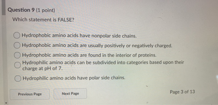 charge on hydrophobic amino acids