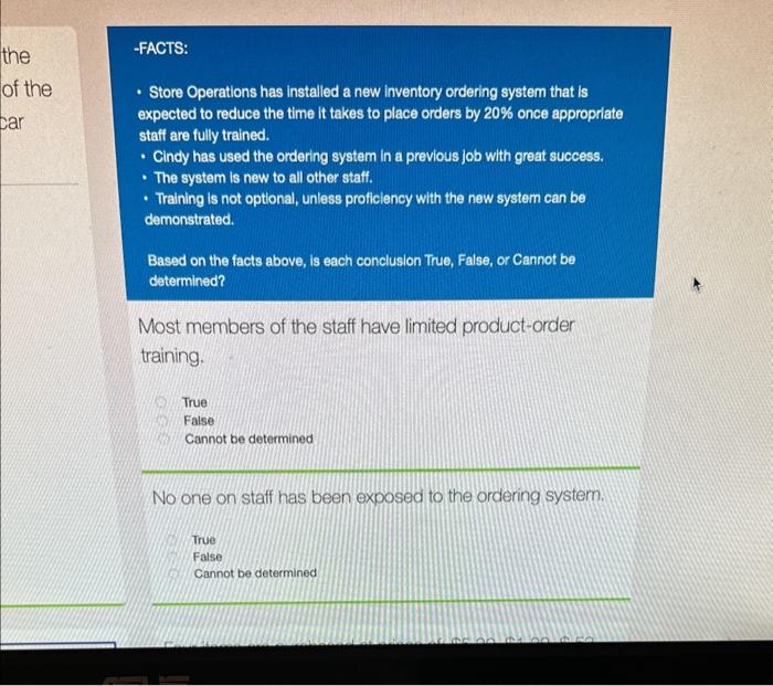 Solved facts store operations has installed a new chegg