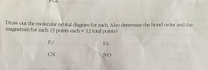 Solved Draw out the molecular orbital diagram for each. Also | Chegg.com