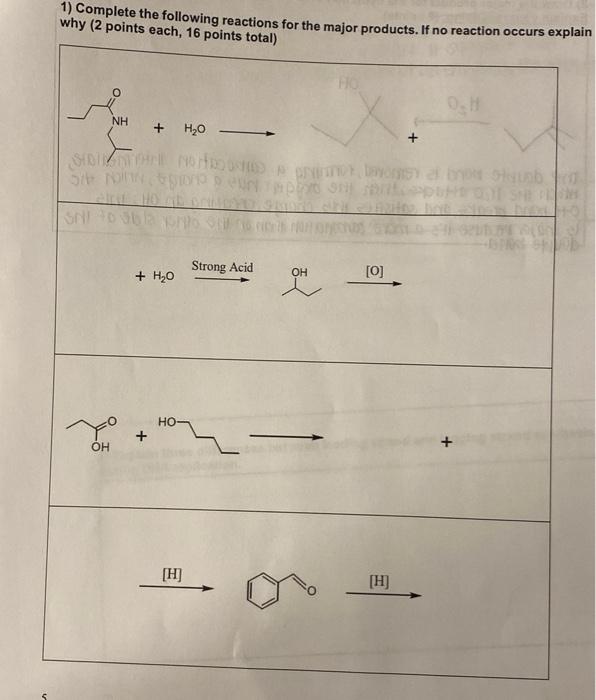 Solved 11. Complete the following reactions for the major | Chegg.com
