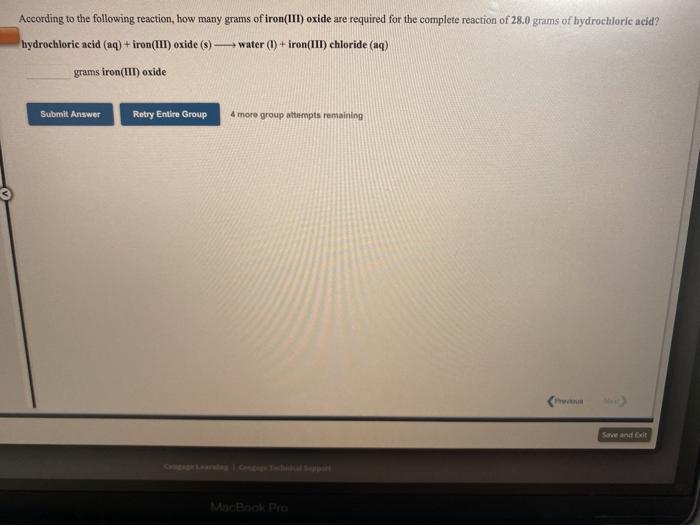 Solved According to the following reaction, how many grams