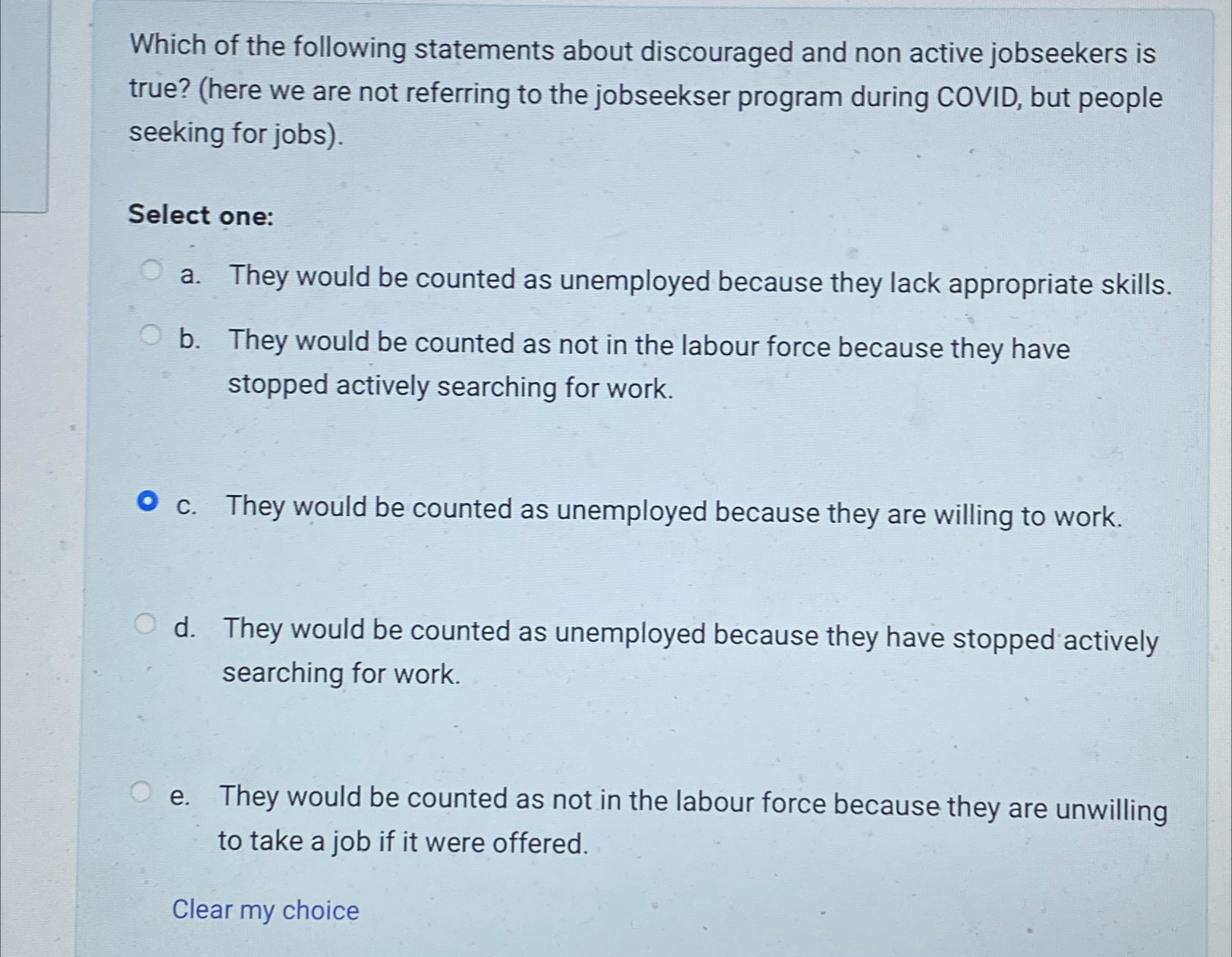Solved Which of the following statements about discouraged | Chegg.com