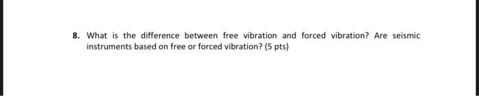 Solved 8 What is the difference between free vibration and Chegg com
