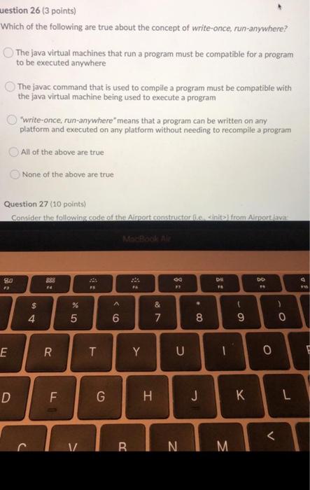 Solved uestion 26 (3 points) Which of the following are true | Chegg.com